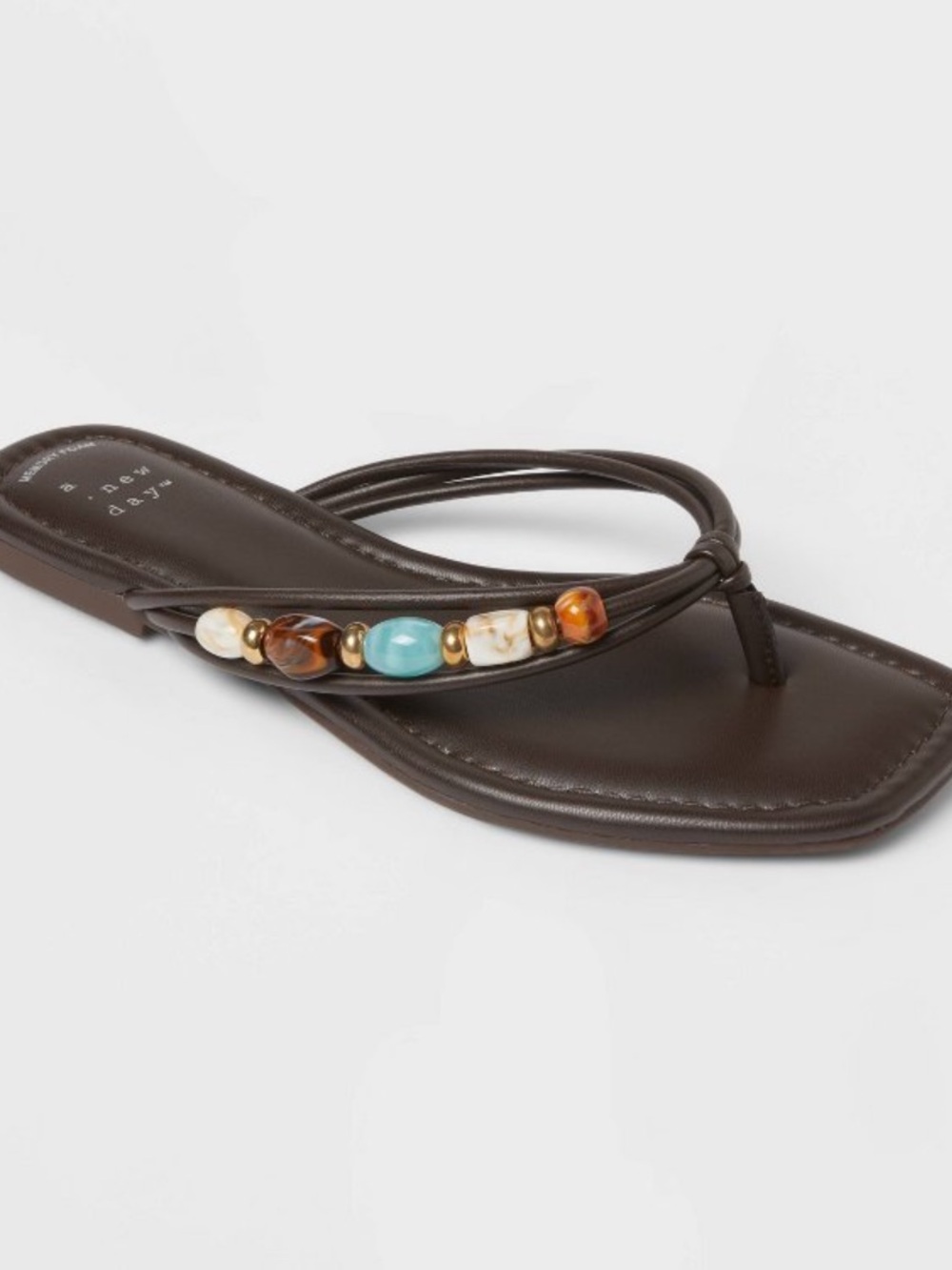 A New Day Brown Beaded Sandal